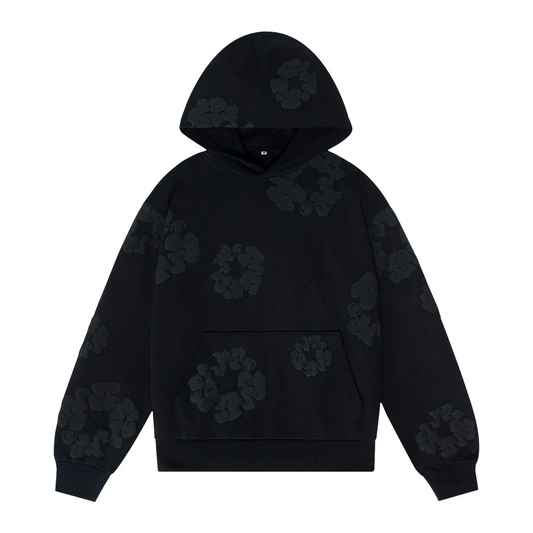 Denim Tears Hoodie The Cotton Wreath Sweatshirt "Black Monochrome"