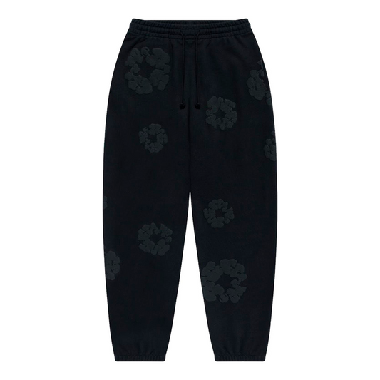 Denim Tears The Cotton Wreath Sweatpants "Black Monochrome"