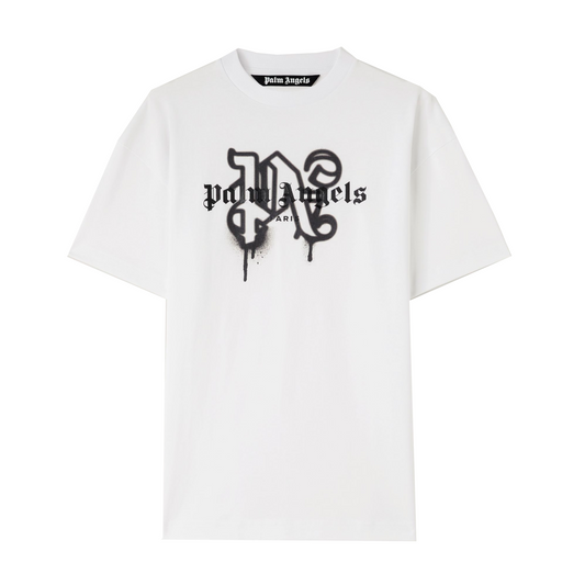 Palm Angels White Sprayed Logo Tee