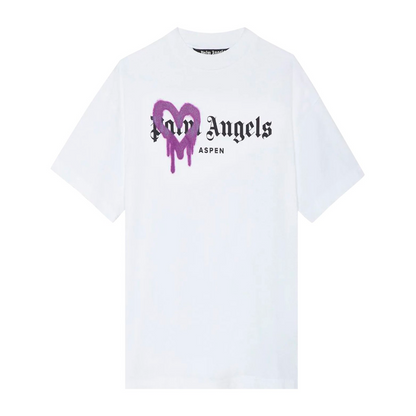 Palm Angels Heart Sprayed Tee "Purple"