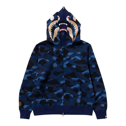 BAPE Color Camo Double Shark Full Zip Hoodie "Navy"