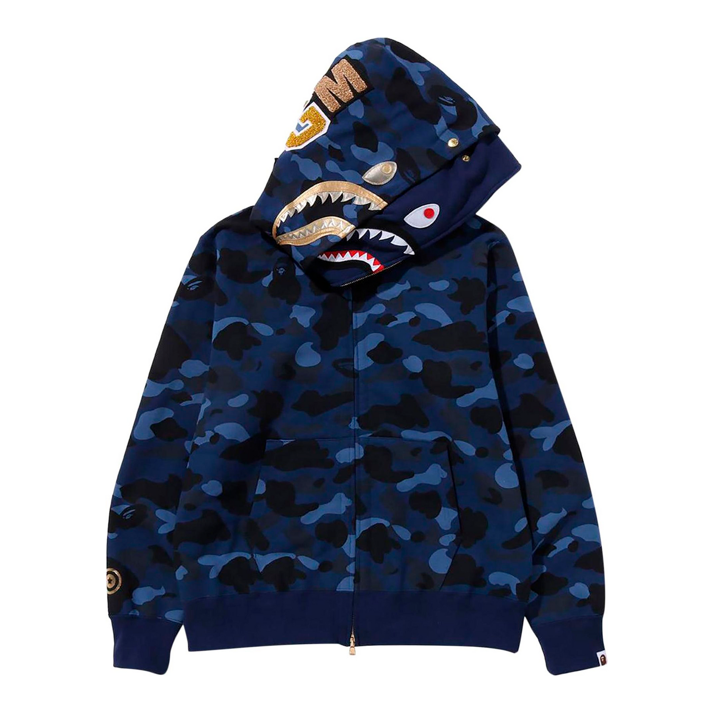 BAPE Color Camo Double Shark Full Zip Hoodie "Navy"