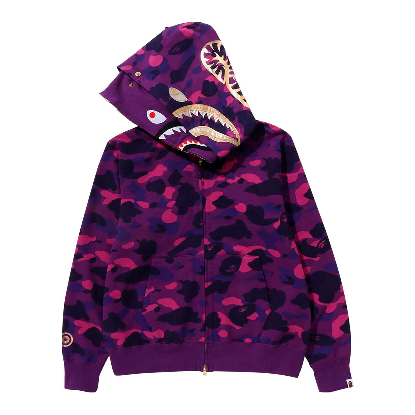 BAPE Color Camo Double Shark Full Zip Hoodie "Purple"