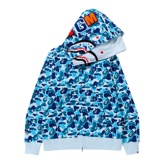 BAPE Color Camo Double Shark Full Zip Hoodie "Blue"