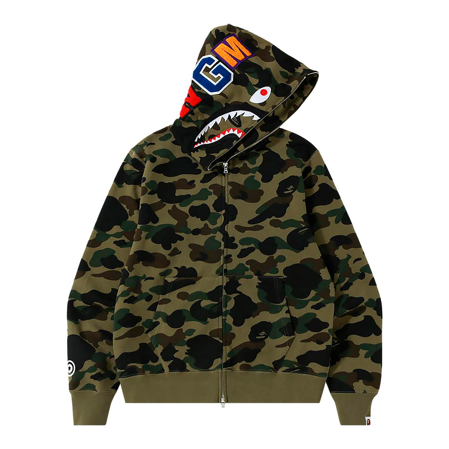 BAPE Color Camo Shark Full Zip Hoodie "Green"